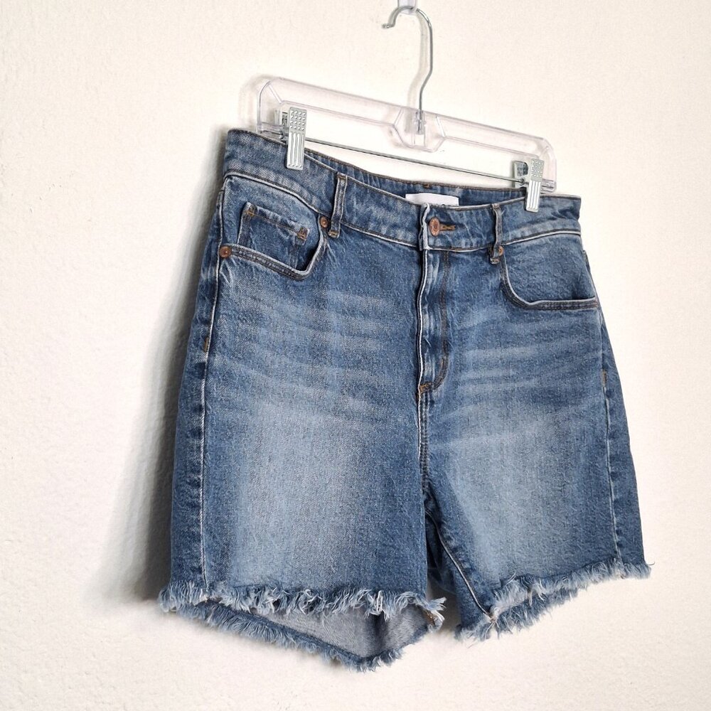 Ann Taylor Loft Bermuda Denim Shorts Sz 29 Frayed Cowgirl Western Rodeo - Picture 3 of 15